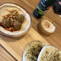 Humus and falafel  at Pita Bakery in Central Singapore