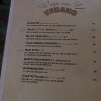 Vegan menu and our food.  at Baracca Ristorante Pizzeria  in Kerobokan Kelod