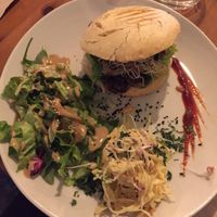 Tempeh Burger with Coleslaw at Lück's in Berlin