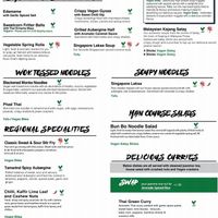 Vegan Menu at Banana Tree - Angel in London