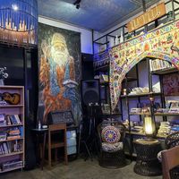 such a cute cafe, inside the yoga studio  at Yogis Spicy in Bangkok