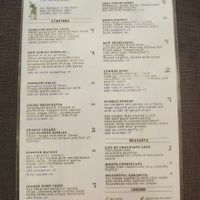 Menu at Elixiba in Byron Bay