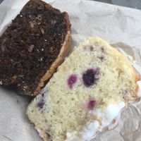 walnut and coffee loaf, lemon and bluberry loaf at Lele's in East London