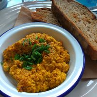 Sourdough toast and scrambled tofu at Lele's in East London