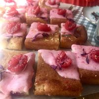 Lemon raspberry slices at Lele's in East London