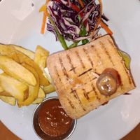 Burger at Dandelion Cafe in Saltaire