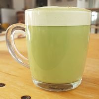 Matcha latte! at Dandelion Cafe in Saltaire