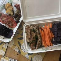 Just the top layer of our amazing mezze platter! at Dandelion Cafe in Saltaire