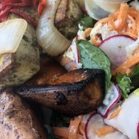 Tofu, Summer Slaw and Sweet Potatoes at DIG in Rye Brook