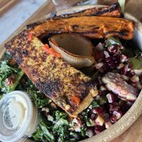 Undressed greens, kale Caesar, sweet potato, corn salad, tofu  at DIG in Rye Brook