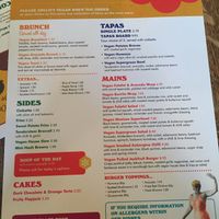 Vegan menu  at Lounges - Caballo Lounge in Epsom