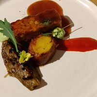 Main: tempeh, potatoe, aubergine, etc at Amaranth in Merelbeke