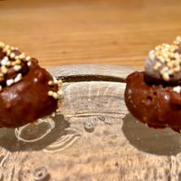 IJspralines als afsluiter (menu december 2025) at Amaranth in Merelbeke