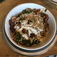 Buffalo tempeh cauliflower bowl - amazing! Huge portions and so delicious. Not too spicy, we got it with quinoa and brown rice. at City Silo Table + Pantry in Memphis
