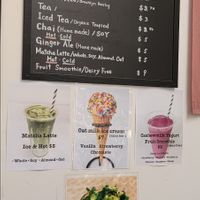 Drink and food menu at Good Town Doughnuts in Costa Mesa