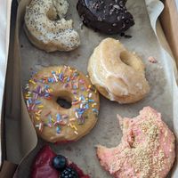 Tasting donuts at Good Town Doughnuts in Costa Mesa