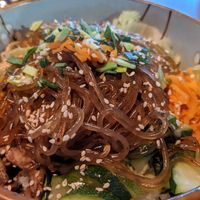 Glass noodle bibimbap at Bibimcup in Dusseldorf