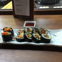 Vegan Korean rolls at Bibimcup in Dusseldorf