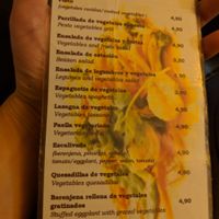 Vegetarian/vegan menu at El Shamuskia'o in Havana