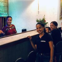 Lovely staff members  at El Shamuskia'o in Havana