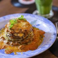 Lasagna de vegetales con capas de berenjenas at El Shamuskia'o in Havana