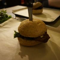 Hail Seitan burgers and House salad  at Doghouse  in Glasgow