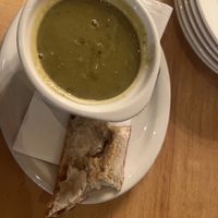 Split pea soup & some delicious rosemary bread   at Baba Louie's Sourdough Pizza in Great Barrington