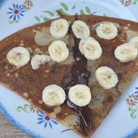 Vegan Crêpe with dark chocolate and banana   at Bistro Erminig in Dusseldorf