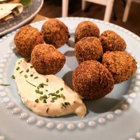 Croquetas de verduras y salsa de albahaca at TS  A Casa in Santiago De Compostela