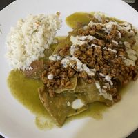 Chilaquiles verde #Veganuary at VEGuerrero in Mexico City