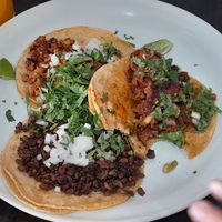 Surtido de tacos. Chicharrón es mi favorito. at VEGuerrero in Mexico City