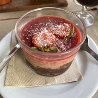 Chia pudding de morangos  at Café Palhinhas in Figueira Da Foz