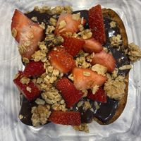 Brownie batter (tahini) on gf toast at Rutabaga in Annapolis