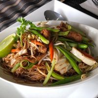 Singapore noodles ( in a soy sauce) the chef was very accommodating at Mr Soy Boy in Earlville