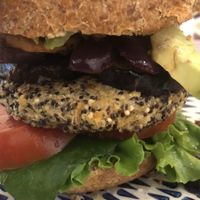 Quinoa burger  at El Veggie in Arequipa