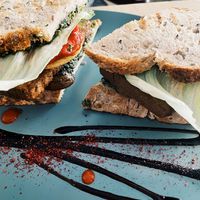 vegan sandwich at Mox in Moscow