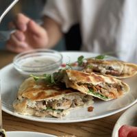 Quesadilla with kimchi   at Mox in Moscow