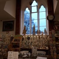 Christmassy interior at The Old School Tea Room in Skipton