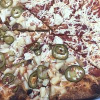 Half cheese, half pineapple and jalapeño   at Li'l Nonna's in Austin