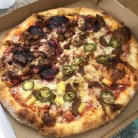 Half pina jalapeño, half meat out    at Li'l Nonna's in Austin