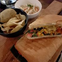 Pink hummus Panini at Lazy Cats  in Ubud
