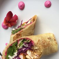 Pink hummus wrap at Lazy Cats  in Ubud