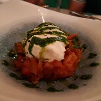 Starter / Almond burrata with tomato at BumpGreen in Madrid