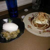 vegan desserts: osmotized pineapple and apple creppé at BumpGreen in Madrid