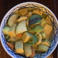 Mixed vegetable green curry  at Spinach in Khao Lak
