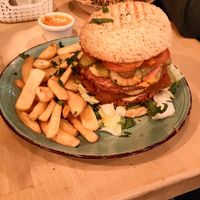 Huge "Drwal" burger at Warzywniak in Wroclaw