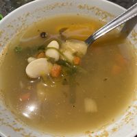 Lima bean soup  at Omphalos in Arequipa
