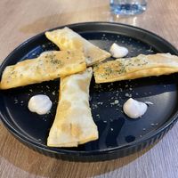 Vegan won tons   at Omphalos in Arequipa