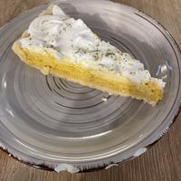 Vegan lemon pie  at Omphalos in Arequipa