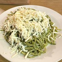 Pesto pasta (I added cheese - this isn’t vegan but they do ask if you want to add cheese or not)   at Omphalos in Arequipa